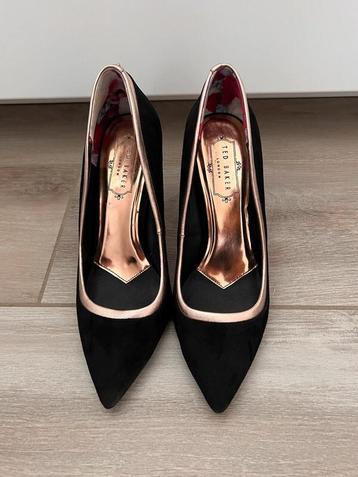 Ted Baker nieuwe pumps zwart met goud accentje hak 9 cm 39 beschikbaar voor biedingen