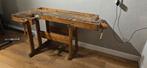 Oude Houten Werkbank, Doe-het-zelf en Verbouw, Werkbanken, Ophalen of Verzenden, Gebruikt, 120 tot 170 cm, Bankschroef