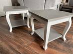 2x Bijzettafel RM Stijl Whitewashed Taupe Blad, Huis en Inrichting, Minder dan 45 cm, Minder dan 55 cm, Gebruikt, Vierkant