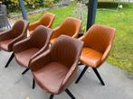 6 leren stoelen gratis, Huis en Inrichting, Ophalen, Bruin, Leer, Vijf, Zes of meer stoelen