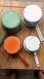4 oude  Emaille steelpannetjes, Antiek en Kunst, Antiek | Emaille, Ophalen of Verzenden