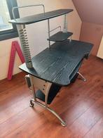 Zwart bureau met lade en uittrekblad, Huis en Inrichting, Bureaus, Ophalen, Gebruikt, Bureau