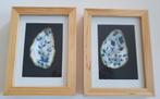 2 schilderijtjes met oesterschelpen, Minder dan 50 cm, Nieuw, Ophalen of Verzenden, Schilderij