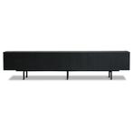 Japandi luxe tv audio meubel 277cm lang taupe en zwart, Ophalen, Zo goed als nieuw, 25 tot 50 cm, Met klep(pen)