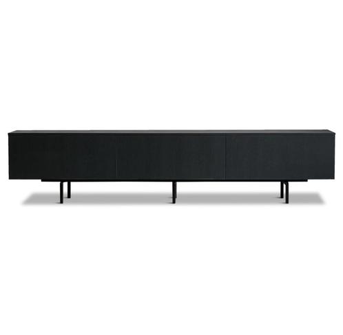 Japandi luxe tv audio meubel 277cm lang taupe en zwart, Huis en Inrichting, Kasten | Dressoirs, Zo goed als nieuw, 25 tot 50 cm