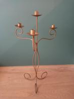 63hg. vloerkandelaar 4 kaarsen goud metaal  kaarsenstandaard, Ophalen of Verzenden, Metaal, 75 cm of meer