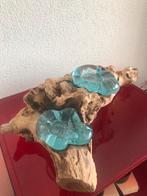 Decoratief houtstronkje geschikt voor 2 theelichtjes, Ophalen of Verzenden, Hout, Minder dan 25 cm