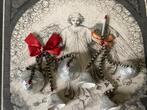 Twee antieke kerst hangers met glazen slingers, Ophalen of Verzenden, Zo goed als nieuw