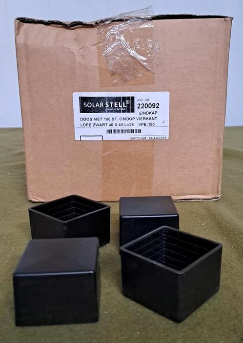 100 stuks eindkap zwart Solarstell 40 x 40 mm, Doe-het-zelf en Verbouw, Dakpannen en Dakbedekking, Nieuw, Overige typen, Kunststof