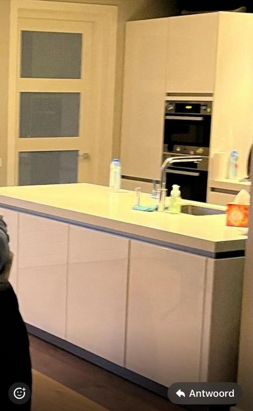 Witte hoogglans keuken, Huis en Inrichting, Keuken | Complete keukens, Zo goed als nieuw, Wit, Composiet, Ophalen