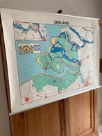 Vintage Schoolkaart Zeeland, Antiek en Kunst, Ophalen, Aardrijkskunde