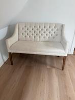 Beige bankje 2-zits, Huis en Inrichting, Ophalen, Gebruikt, Tweepersoons, 75 tot 100 cm