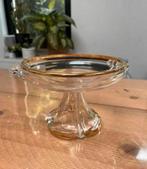 Vintage glazen bonbonschaal op voet glazen plateau schaal, Huis en Inrichting, Ophalen of Verzenden, Zo goed als nieuw