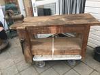 antieke werkbank hout 70 jaar oud met 2 st bankschroeven, Antiek en Kunst, Ophalen