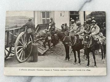 Wo1: ak Engelsen en Fransen bij barrikade duits offensief beschikbaar voor biedingen