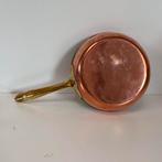 Vintage koperen koekenpan Italië 16 cm, tin, messing, Ophalen of Verzenden, Gebruikt, Overige materialen, Koekenpan of Braadpan