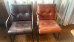 6 ZGAN vintage lederen eetkamer stoelen.   6 voor €160, Ophalen, Bruin, Leer, Zo goed als nieuw