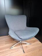 Mooie antraciet stoffen draai-fauteuil, Huis en Inrichting, Fauteuils, Ophalen, 75 tot 100 cm, Zo goed als nieuw, Stof