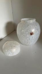Vintage Italiaans design murano vaas Carlo Moretti, Ophalen of Verzenden, Zo goed als nieuw, Wit, Minder dan 50 cm