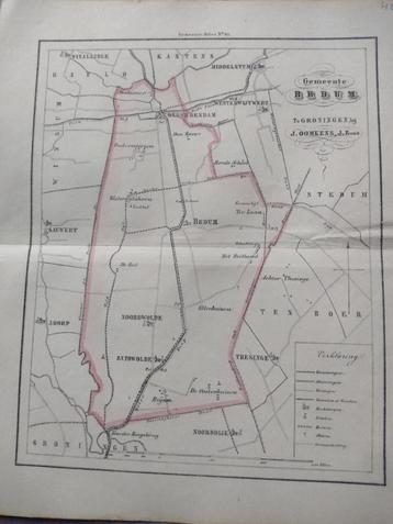 45 Bedum Westerwijtert Middelstum Sauwert  Adorp Litho 1862 beschikbaar voor biedingen