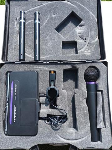 2 x shure 16A condensator+ mic Audio Technica draadloos beschikbaar voor biedingen