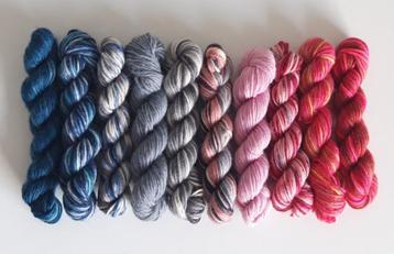 Restjes sokkenwol - 10 x 10 gram - Pakket 4 beschikbaar voor biedingen