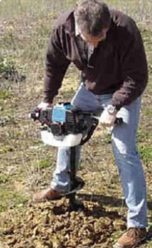 Motor- grondboor 3 Pk incl. 3 grondboren 100, 150 en 200 mm,, Tuin en Terras, Palen, Balken en Planken, Nieuw, Palen, 250 cm of meer