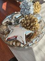 Grote glazenschaal met kerstartikelen incl.verlichting, Ophalen, Zo goed als nieuw