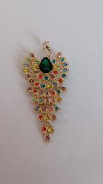 Pauw broche, Sieraden, Tassen en Uiterlijk, Broches, 10 cm of meer, Overige materialen, Overige kleuren, Nieuw