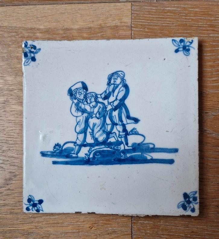 Tegeltje Delfts Blauw (antiek), Antiek en Kunst, Antiek | Wandborden en Tegels, Ophalen of Verzenden