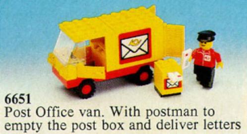 Lego Town Classic Town Post Office 6651 Post Office Van, Kinderen en Baby's, Speelgoed | Duplo en Lego, Zo goed als nieuw, Lego