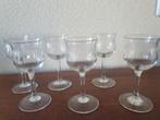 6 oude glaasjes met een geslepen rand, Ophalen of Verzenden, Borrel- of Shotglas, Zo goed als nieuw