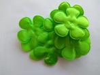 Partij groene satijnen bloem applicaties 65mm 100 stuks, Hobby en Vrije tijd, Kledingapplicaties en Hotfix, Ophalen of Verzenden