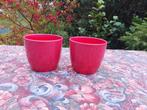 bloempotten rood/fuchsia, Ophalen, Rond, Zo goed als nieuw, Aardewerk
