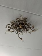 Leuke plafondlamp in de kleur brons, Ophalen, Gebruikt, Glas
