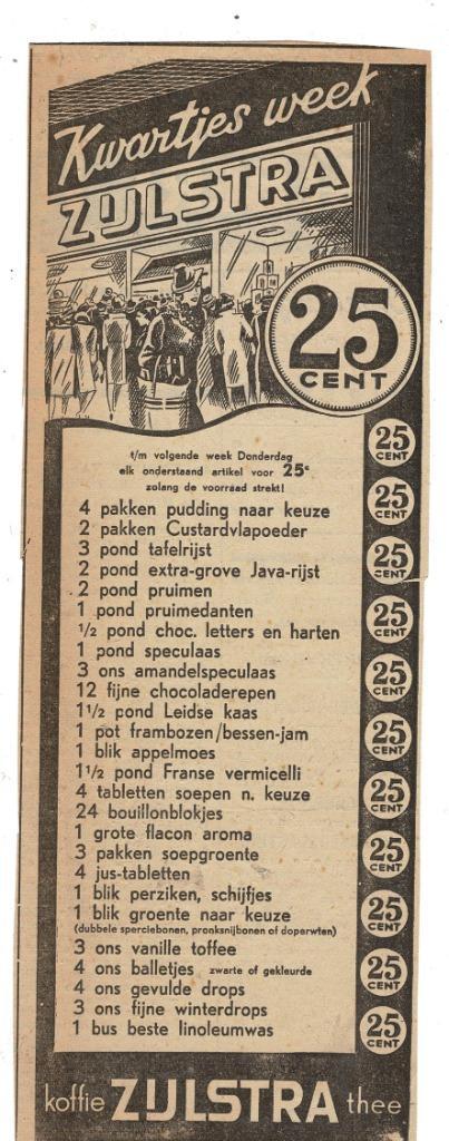 2 ZIJLSTRA Advertenties 3-1-1940 Bediende 1959, Verzamelen, Merken en Reclamevoorwerpen, Zo goed als nieuw, Overige typen, Verzenden