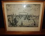 Antieke kopergravure van Rotterdam, 1613, Antiek en Kunst, Ophalen of Verzenden