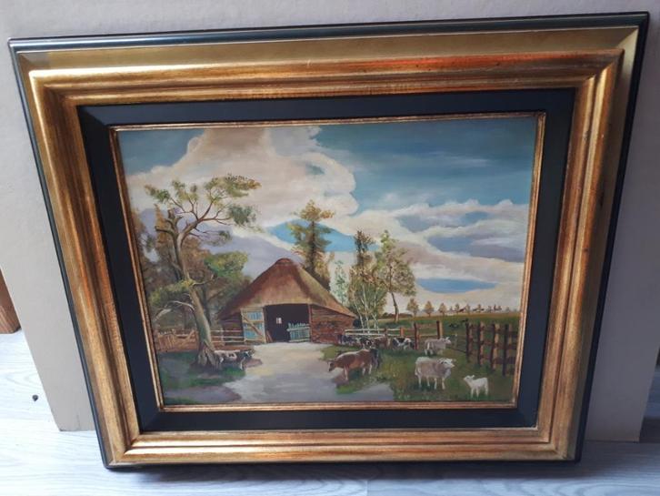 Mooi Oud Landschap Schilderij, Antiek en Kunst, Kunst | Schilderijen | Klassiek, Ophalen of Verzenden