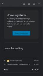 Startbewijs TCS marathon Amsterdam, Tickets en Kaartjes, Eén persoon, Overige soorten, Overige typen
