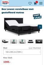 Boxspring Lowen 160x200 Elektrisch Verstelbaar, Ophalen, Verstelbaar, Tweepersoons, Zo goed als nieuw