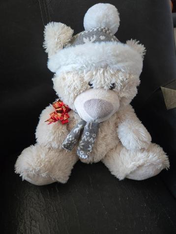 Crème beer pluche muts sjaal Merk: Fizzy 30 cm beschikbaar voor biedingen