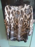 Elena Z zacht Shirt met tijger afbeelding met strass. XL/XXL, Bruin, ELENA Z, Zo goed als nieuw, Shirt of Top