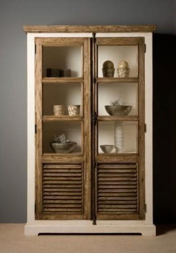 Landelijke Brocante Vitrinekast Amanda € 599.- beschikbaar voor biedingen