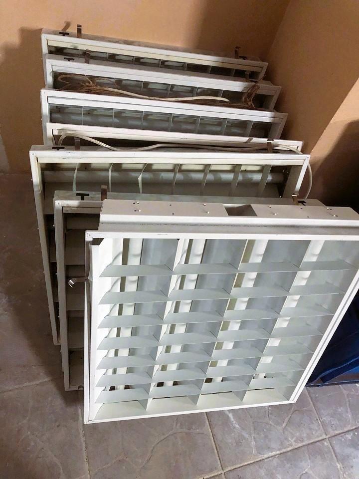 7x TL lampen bak systeem plafond 60x60 + 1 GRATIS, Huis en Inrichting, Lampen | Plafondlampen, Gebruikt, Metaal, Ophalen