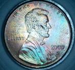 Toned Lincoln Cent 2000 D, Ophalen of Verzenden, Noord-Amerika, Losse munt