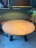 Steigerhouten 6 pers tafel, Gebruikt, Rond, Ophalen of Verzenden, Vijf personen of meer