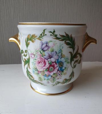Limoges porselein cachepot/wijnkoeler handbeschildered beschikbaar voor biedingen