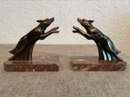 Art Deco set boeksteunen springende honden, Ophalen of Verzenden