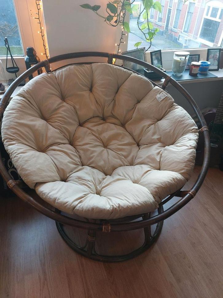 Papasan rotan stoel, Huis en Inrichting, Stoelen, Zo goed als nieuw, Eén, Riet of Rotan, Bruin, Ophalen