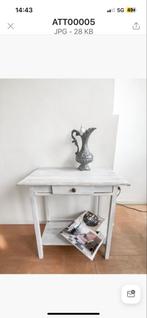 Klein wit tafeltje met lade, Antiek en Kunst, Ophalen of Verzenden